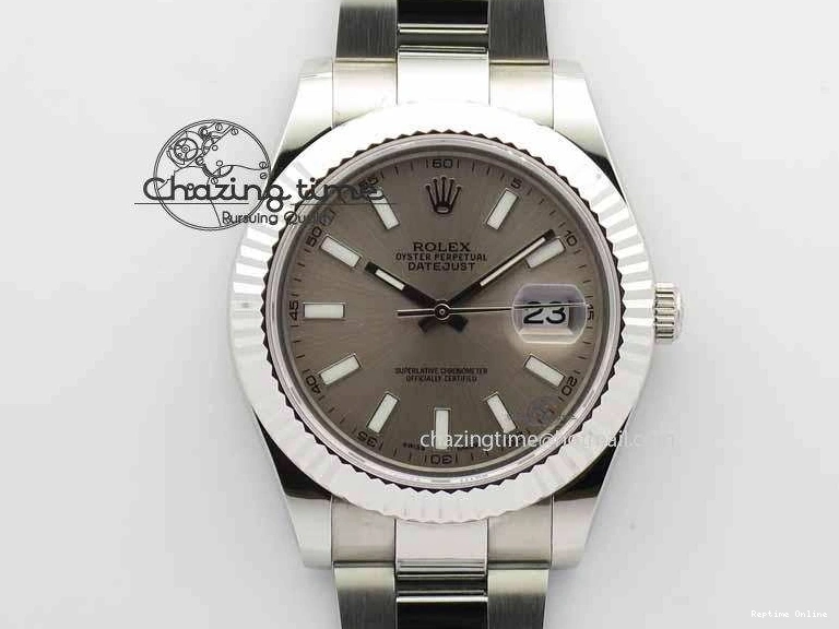0106 DateJust II 41mm SS BP Maker Best Edition Gray Dial On SS Bracelet SA Trendsetting 3736